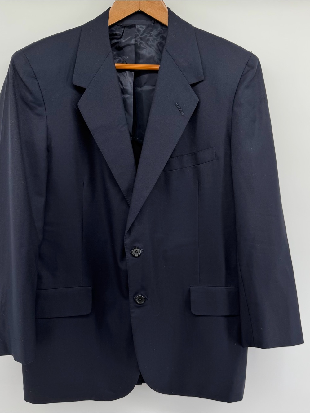 Barneys New York Men's Dark Navy Two-Button Blazer